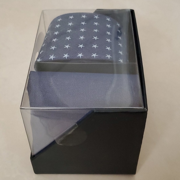 NWOT NIB Tommy Hilfiger Star Tie + Pocket Square - Picture 2 of 5